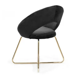 HOMLA Fotel Jared Welurowe Czarne 73X47X84 Cm Czarny