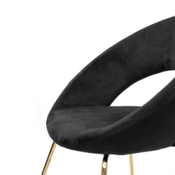 HOMLA Fotel Jared Welurowe Czarne 73X47X84 Cm Czarny