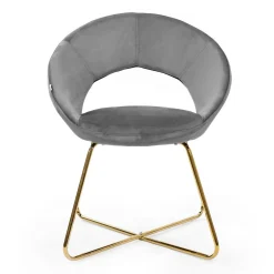 HOMLA Fotel Jared Welurowy 73X47X84 Cm Szary Outlet