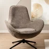 HOMLA Fotel Lunaire Obrotowy Welurowy Szary 86X76X87 Cm Outlet