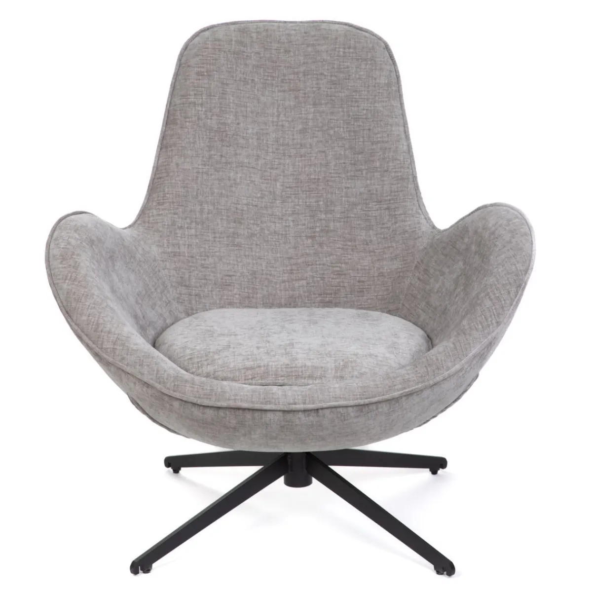 HOMLA Fotel Lunaire Obrotowy Welurowy Szary 86X76X87 Cm Outlet
