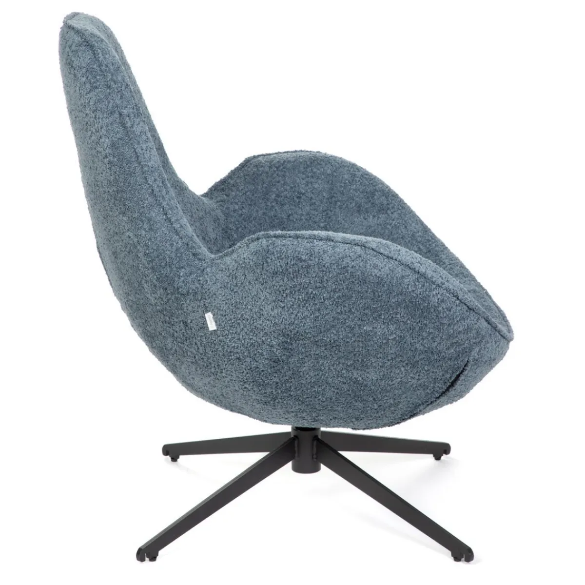 HOMLA Fotel Lunaire Obrotowy W Tkaninie Teddy Boucle Granatowy 86X76X87 Cm Best