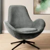 HOMLA Fotel Lunaire Obrotowy W Tkaninie Teddy Boucle Szary 86X76X87 Cm Clearance