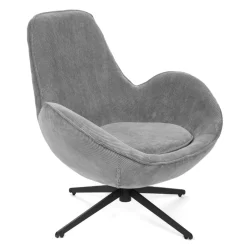 HOMLA Fotel Lunaire Obrotowy W Tkaninie Teddy Boucle Szary 86X76X87 Cm Clearance