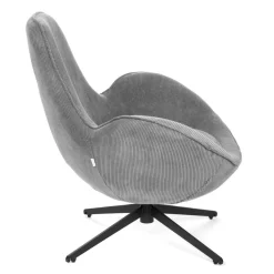 HOMLA Fotel Lunaire Obrotowy W Tkaninie Teddy Boucle Szary 86X76X87 Cm Clearance