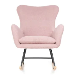 HOMLA Fotel Lunnie Bujany W Tkaninie Teddy Boucle 67X78X92 Cm Rozowy Outlet