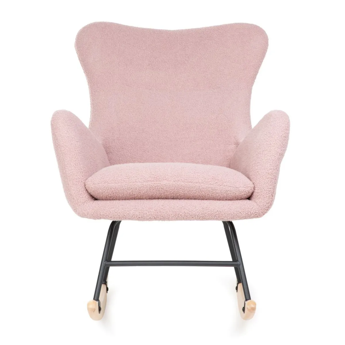 HOMLA Fotel Lunnie Bujany W Tkaninie Teddy Boucle 67X78X92 Cm Rozowy Outlet