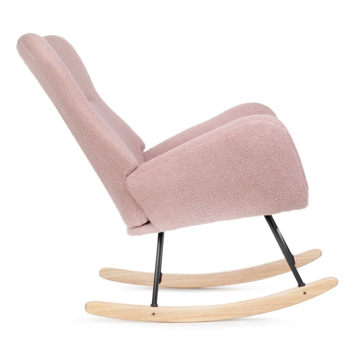 HOMLA Fotel Lunnie Bujany W Tkaninie Teddy Boucle 67X78X92 Cm Rozowy Outlet