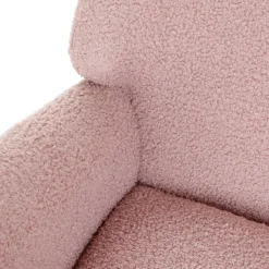 HOMLA Fotel Lunnie Bujany W Tkaninie Teddy Boucle 67X78X92 Cm Rozowy Outlet
