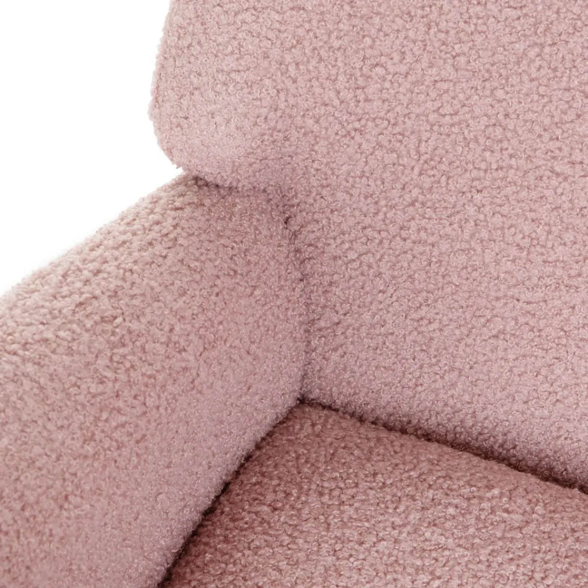 HOMLA Fotel Lunnie Bujany W Tkaninie Teddy Boucle 67X78X92 Cm Rozowy Outlet