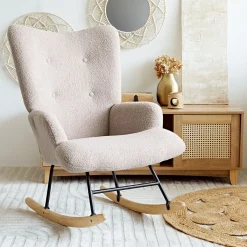 HOMLA Fotel Moss Teddy Boucle Bujany Bezowy W Tkaninie Teddy Boucle 72X73X92 Cm Online