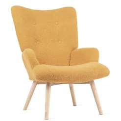 HOMLA Fotel Moss Teddy Boucle W Tkaninie Teddy Musztardowy Sale