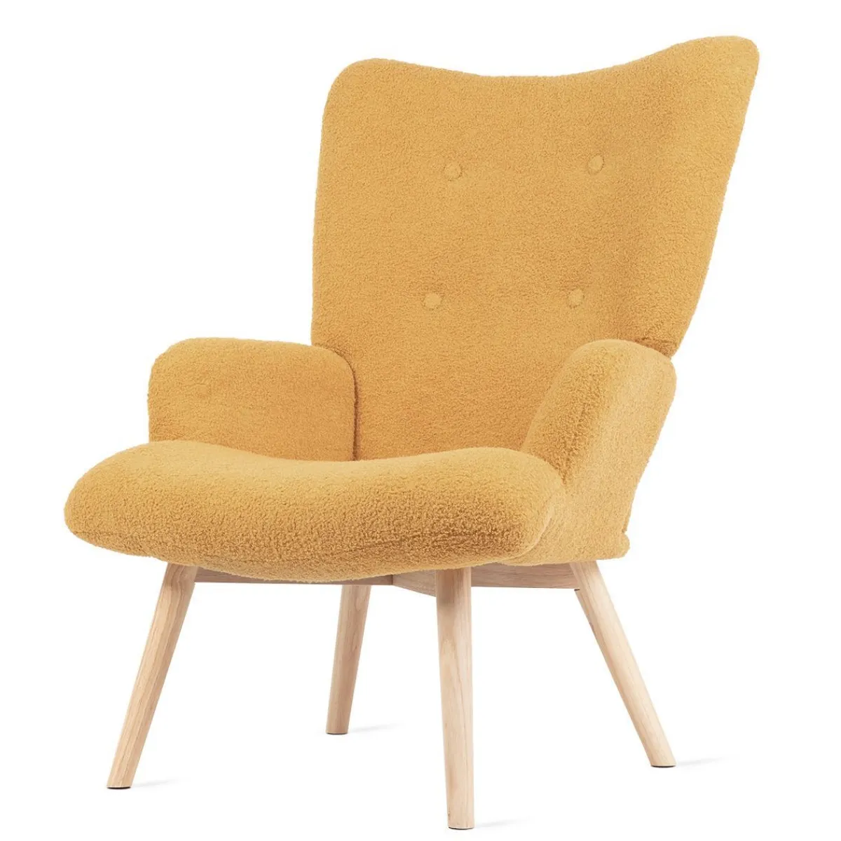 HOMLA Fotel Moss Teddy Boucle W Tkaninie Teddy Musztardowy Sale