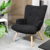 HOMLA Fotel Moss Teddy Boucle W Tkaninie Teddy Czarny Discount