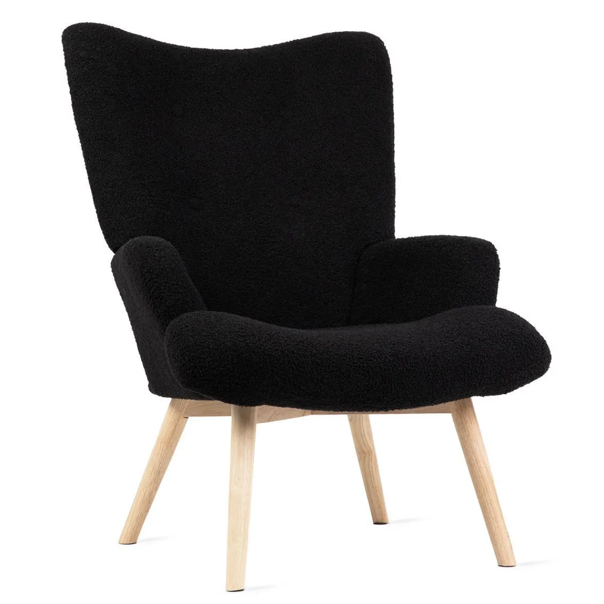HOMLA Fotel Moss Teddy Boucle W Tkaninie Teddy Czarny Discount