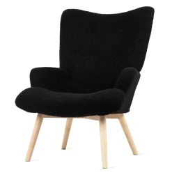 HOMLA Fotel Moss Teddy Boucle W Tkaninie Teddy Czarny Discount