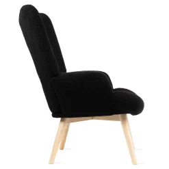 HOMLA Fotel Moss Teddy Boucle W Tkaninie Teddy Czarny Discount