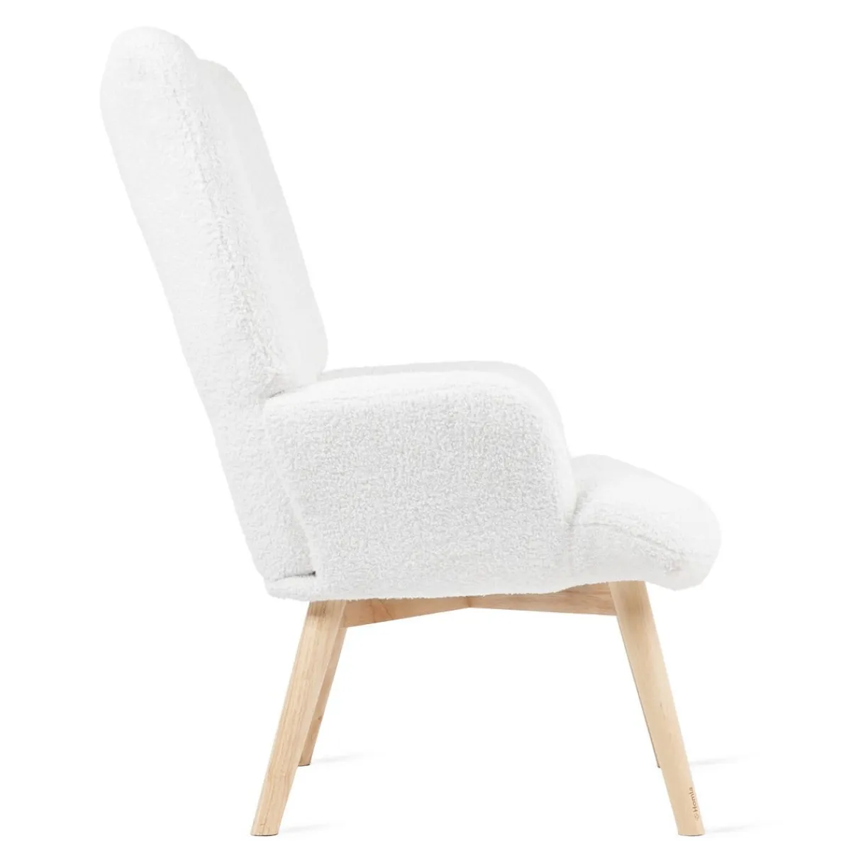 HOMLA Fotel Moss Teddy Boucle W Tkaninie Teddy Bialy Outlet
