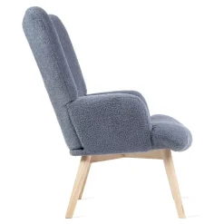 HOMLA Fotel Moss Teddy Boucle W Tkaninie Teddy Granatowy Outlet