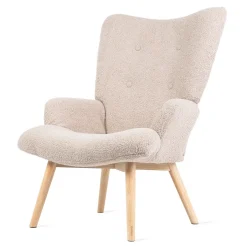 HOMLA Fotel Moss Teddy Boucle W Tkaninie Teddy Bezowy Clearance