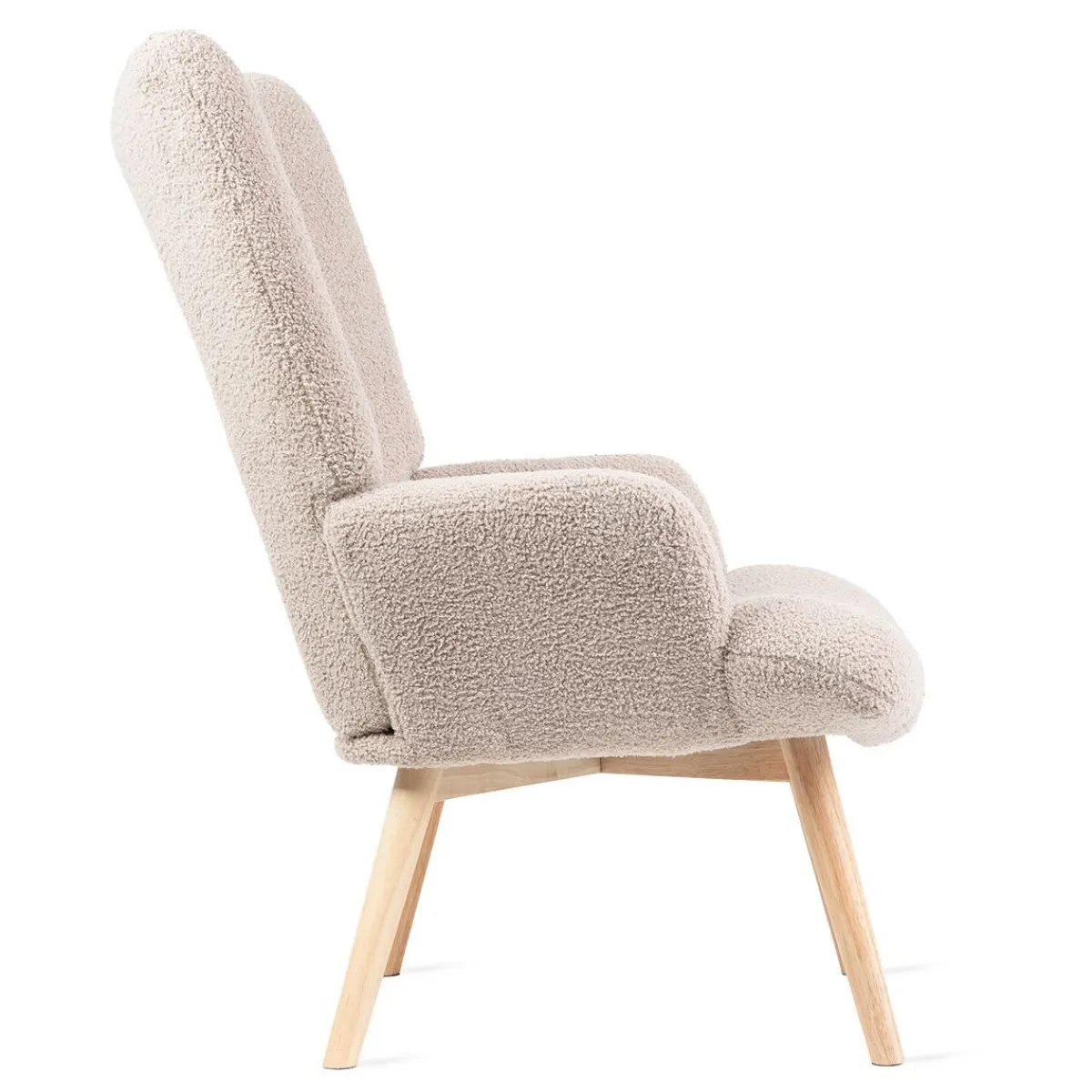 HOMLA Fotel Moss Teddy Boucle W Tkaninie Teddy Bezowy Clearance