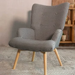 HOMLA Fotel Moss W Bialo-Czarna Pepitke 70X95Cm Online