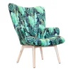 HOMLA Fotel Moss Welurowy Z Motywem Lisci 70X95Cm Wielokolorowy Discount