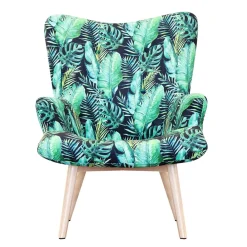 HOMLA Fotel Moss Welurowy Z Motywem Lisci 70X95Cm Wielokolorowy Discount