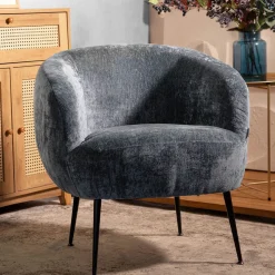 HOMLA Fotel Pallstol Szenilowy Ciemno Szary 72X70X74Cm Discount