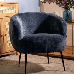 HOMLA Fotel Pallstol Szenilowy Granatowy 72X70X74Cm Sale