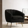 HOMLA Fotel Reika Welurowy 78X73X79 Cm Czarny Clearance