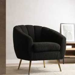 HOMLA Fotel Reika Welurowy 78X73X79 Cm Czarny Clearance