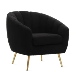 HOMLA Fotel Reika Welurowy 78X73X79 Cm Czarny Clearance