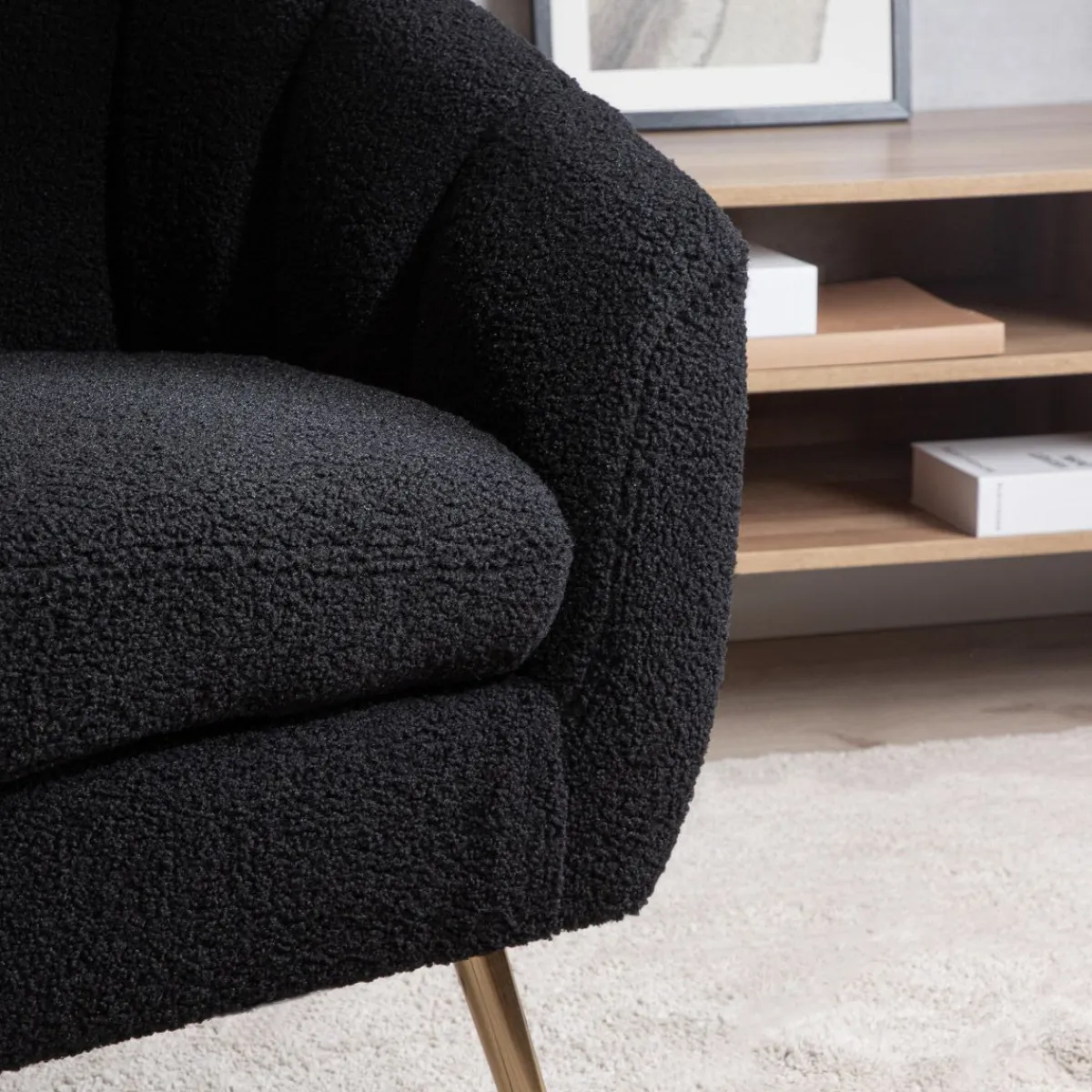 HOMLA Fotel Reika Welurowy 78X73X79 Cm Czarny Clearance