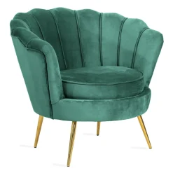 HOMLA Fotel Shelly Welurowy 82X74X76 Cm Zielony New