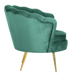 HOMLA Fotel Shelly Welurowy 82X74X76 Cm Zielony New