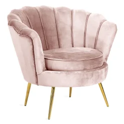 HOMLA Fotel Shelly Welurowy 82X74X76 Cm Rozowy Outlet