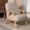 HOMLA Fotel Terra Jasno Nogi Jasne Drewno 70X75X87 Cm Szary New