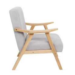 HOMLA Fotel Terra Jasno Nogi Jasne Drewno 70X75X87 Cm Szary New