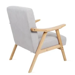 HOMLA Fotel Terra Jasno Nogi Jasne Drewno 70X75X87 Cm Szary New