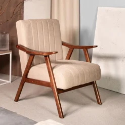 HOMLA Fotel Terra Nogi Ciemnobrazowe 70X75X87 Cm Bezowy Sale