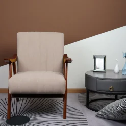 HOMLA Fotel Terra Nogi Ciemnobrazowe 70X75X87 Cm Bezowy Sale