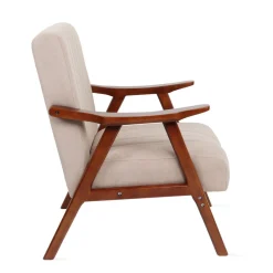 HOMLA Fotel Terra Nogi Ciemnobrazowe 70X75X87 Cm Bezowy Sale