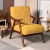 HOMLA Fotel Terra Nogi Ciemnobrazowe 70X75X87 Cm Musztardowy New