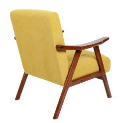 HOMLA Fotel Terra Nogi Ciemnobrazowe 70X75X87 Cm Musztardowy New