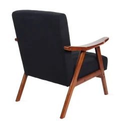 HOMLA Fotel Terra Welurowy Nogi Ciemnobrazowe 70X75X87 Cm Czarny