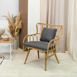 HOMLA Fotel Torvi Pleciony 72X67X84 Cm Naturalny New