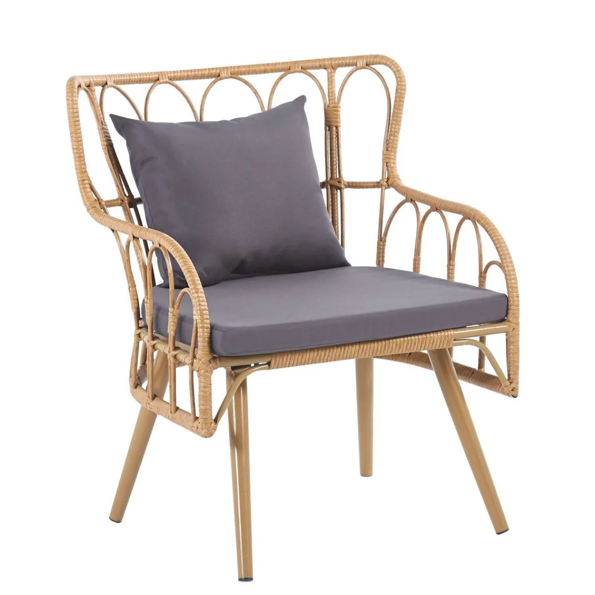 HOMLA Fotel Torvi Pleciony 72X67X84 Cm Naturalny New