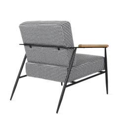 HOMLA Fotel Veludo Bialy W Czarna Pepitke 71X70X83 Cm Wielokolorowy Hot