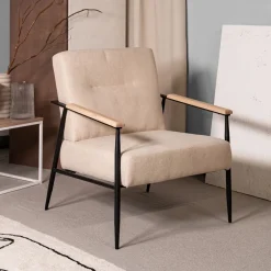 HOMLA Fotel Veludo 71X70X83 Cm Bezowy Best